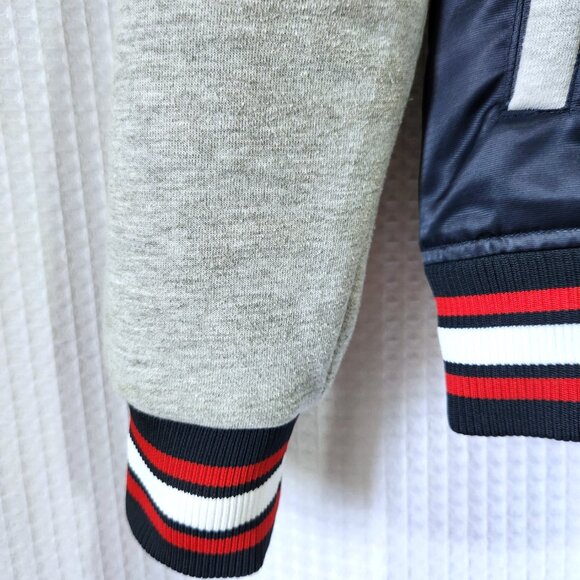 New York Yankees Bomber Jacket Men's Size XL Majestic Athletic MLB Blue & Grey - Picture 6 of 12